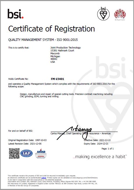 ISO-9001:2015 Quality Certificate